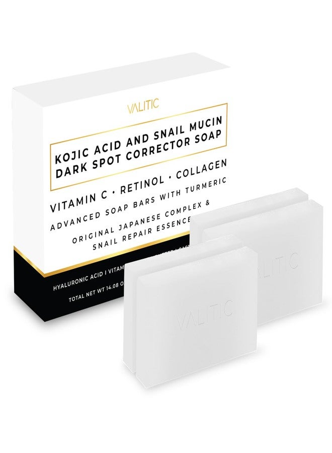 VALITIC Snail Mucin Cleanser Soap Bar with Turmeric and Kojic Acid Dark Spot Corrector – Anti Aging and Purifying Skin Care Snail Secretion for Intense Hydration and Moisturization – 4 Pack - Image 1